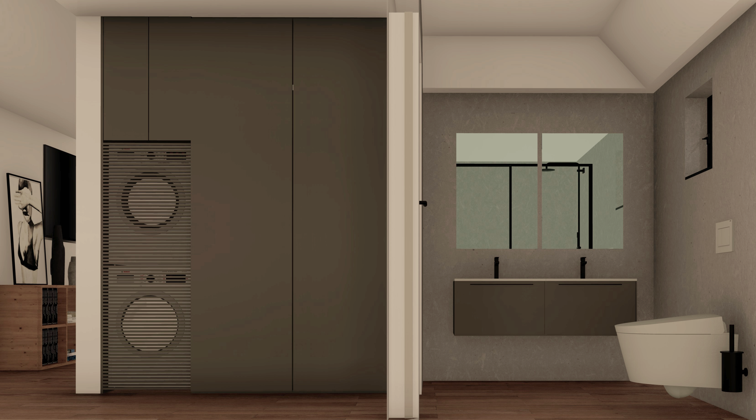 Prefab woning interieur badkamer 84m2